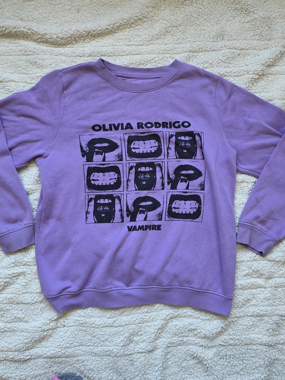 Olivia Rodrigo "Vampire" Purple Graphic Crewneck Sweatshirt - Size XL